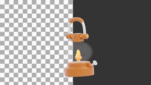 Animation 3D d'une lanterne de camping lumineuse pour les aventures nocturnes | Alpha Channel
