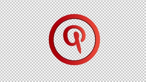 3D Animated Pinterest Logo Spin Reveal