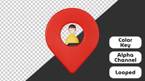 3D Map Pin User Location Icon Animation