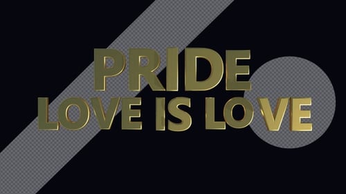 Golden 3D Text Reveal for Pride and Love