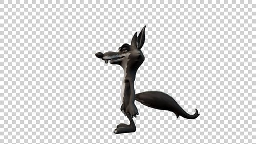 Coyote Cartoon Idle Animation Side View