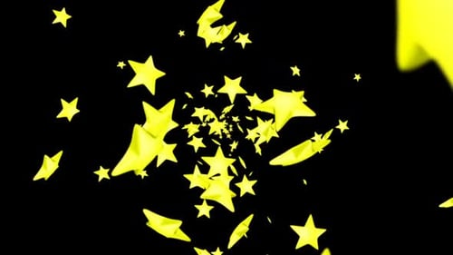 Falling Yellow Stars Background Loop with Alpha Channel