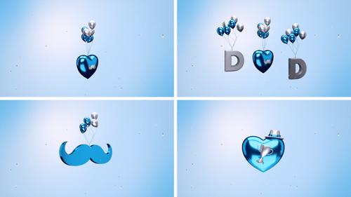 Father's Day Icons and Titles on Seamless Loop