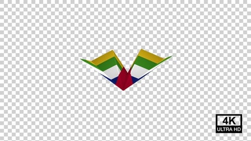 Avion en papier du drapeau de la République centrafricaine V3