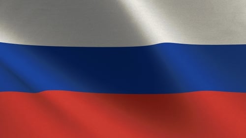 Realistic Russian Flag Waving Loop Animation