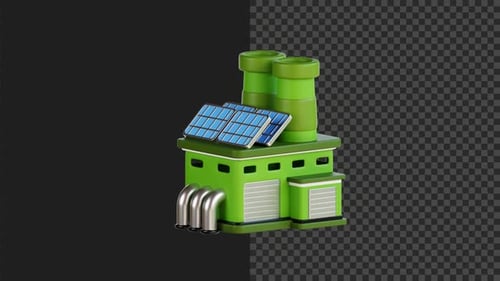 Eco-Friendly 3D Factory Building Animation