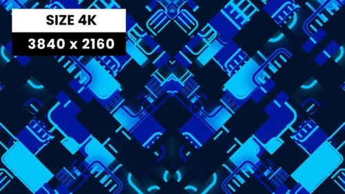Blue Pattern Background 03 4K VJ Loop