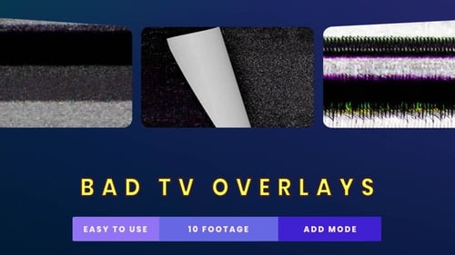 Vintage Bad TV Static Noise Overlays