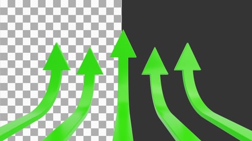 3D Growth Arrow Up | Alpha Channel