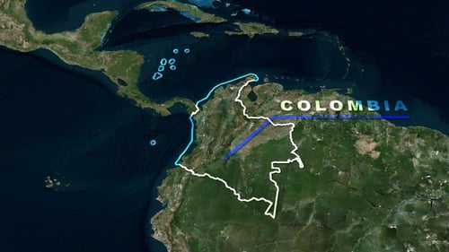Carte du monde de la Colombie