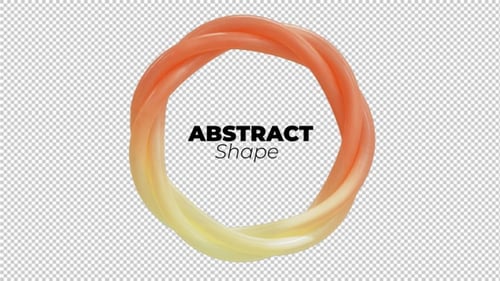 3D Animation Abstract Rope Loop Orange