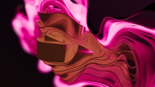 Abstract Fluid Wavy Glowing Pink Lines Background