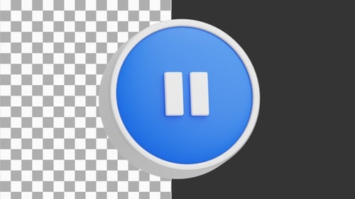 Animation 3D du bouton de pause | Alpha Channel