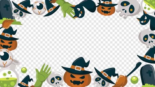 Halloween-Elements-Rahmen mit Alpha