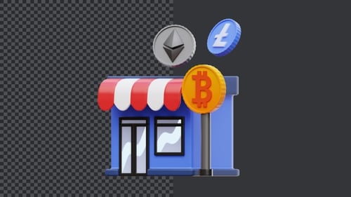 3D Cryptocurrency Bank Animation