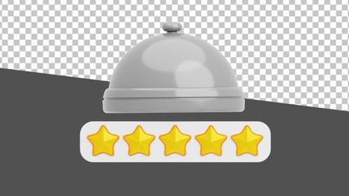 3D Cloche Five Star Review Rating System | Alpha Channel