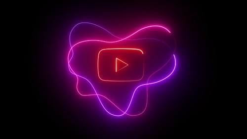 Neon Abstract Play Button Logo Reveal Animation