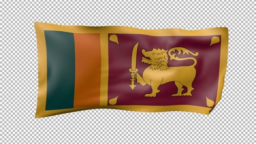 Drapeau ondulé du Sri Lanka Alpha transparent