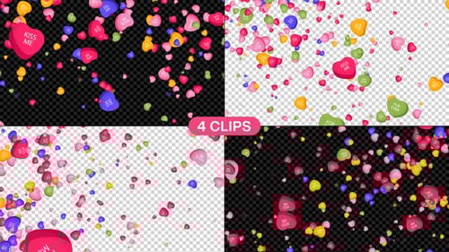 Animated Falling Conversation Hearts Overlay