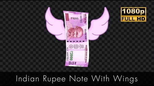 Indian Rupee Note With Wings