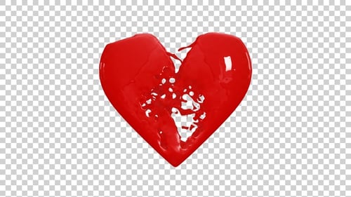 Glossy Red Liquid Heart Forming Reveal Animation