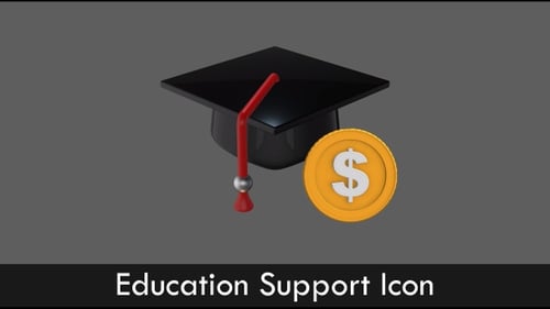 Graduation Cap and Spinning Dollar Coin Concept
