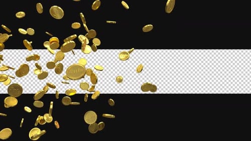 Falling Golden Sale Coins Animated Overlay
