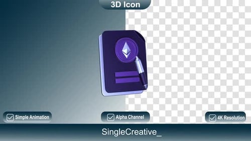 3 D Icon Eth Report Animation