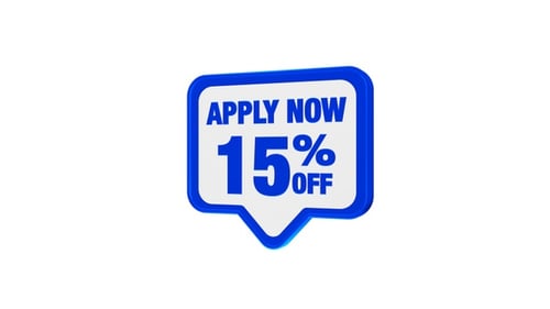 Animated 15 Percent Off Apply Now Sales Badge