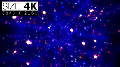 Magical Star Particles Tunnel Glowing Abstract Background Loop