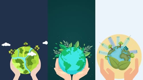 Pack Of 3 2D Planets Vertical Animations