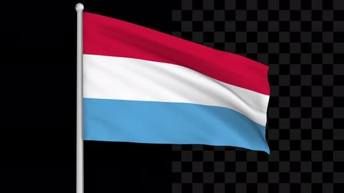 Waving Flag of Luxembourg with Alpha Channel