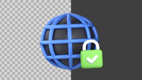 Animiertes 3D-Internet-Sicherheitssymbol