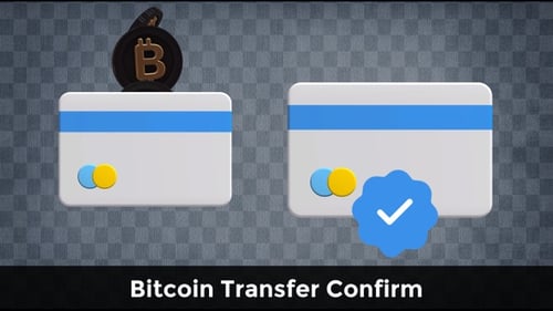 3D Animated Credit Card Payment Confirmation with Bitcoin