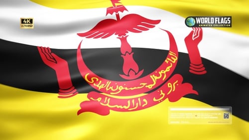 Waving Flag of Brunei Darussalam
