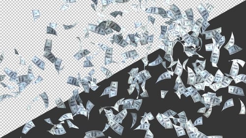 3D Money Blast | Alpha Channel