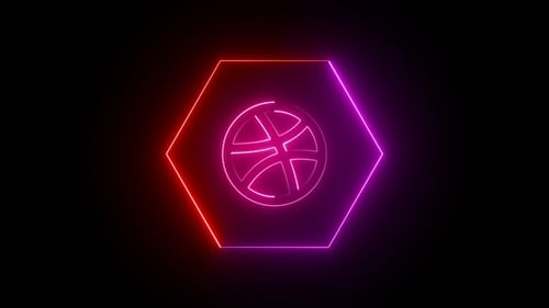 Neon Glowing Hexagon Logo Reveal Animation