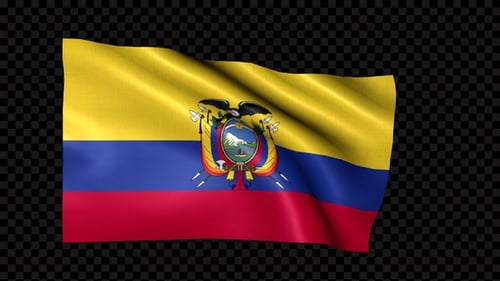 Animated Ecuador National Flag Waving Seamless Loop