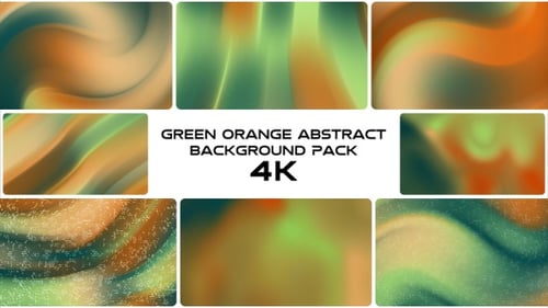 Green Orange Abstract Background Animation Pack