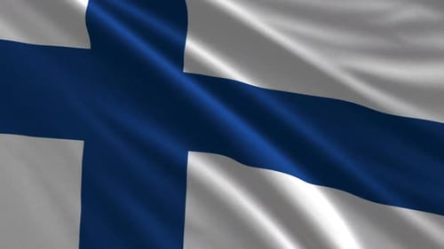 Finland National Flag Waving Green Screen Animation