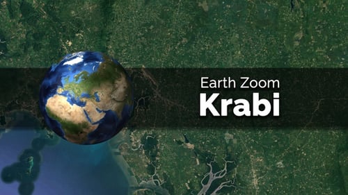Krabi (Thailand) Earth Map Zoom to the City from Space