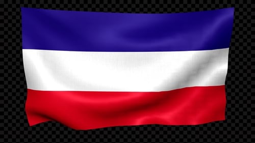 Seamlessly Looping Waving Tricolor Flag with Alpha Channel