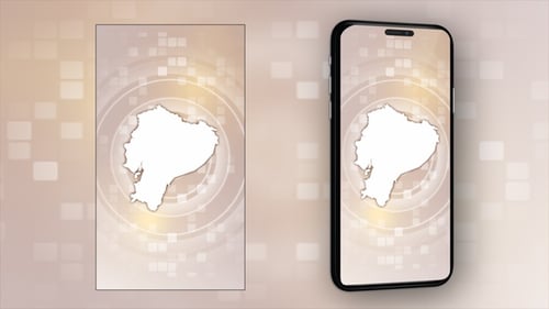 Animated Ecuador Map Reveal with Modern Digital Background