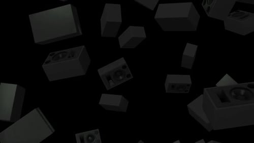 Dynamic 3D Speakers Falling Loop Background