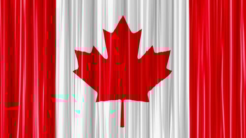 Animated Canadian Flag Waving Gently in Fabric Style