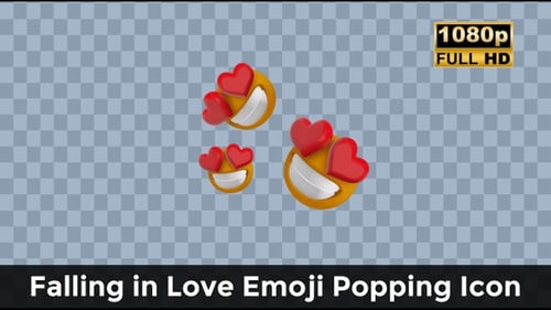 Animated Stylized Love Emojis with Hearts and Wings