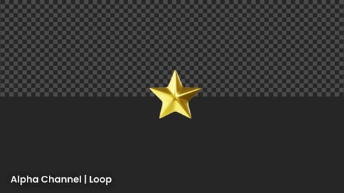 3D 1 Gold Star Animation | Alpha Loop