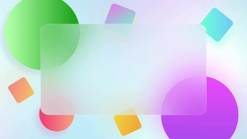 Abstract Frosted Glass Frame with Colorful Geometric Shapes