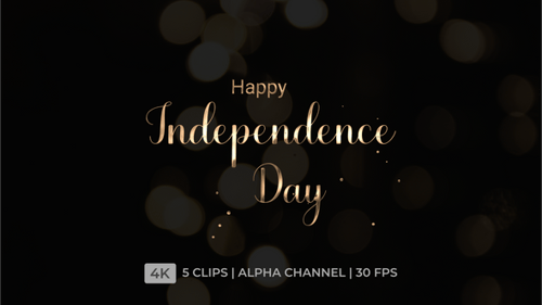 Happy Independence Day Shimmering Text Title Animation Pack