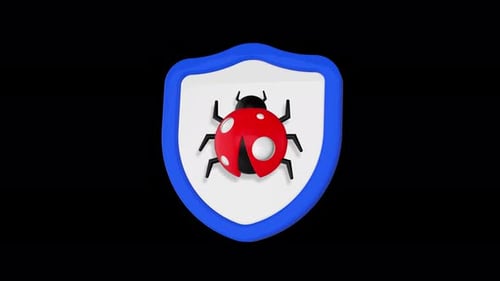 Anti virus bug protection with shield protect on isolated background
